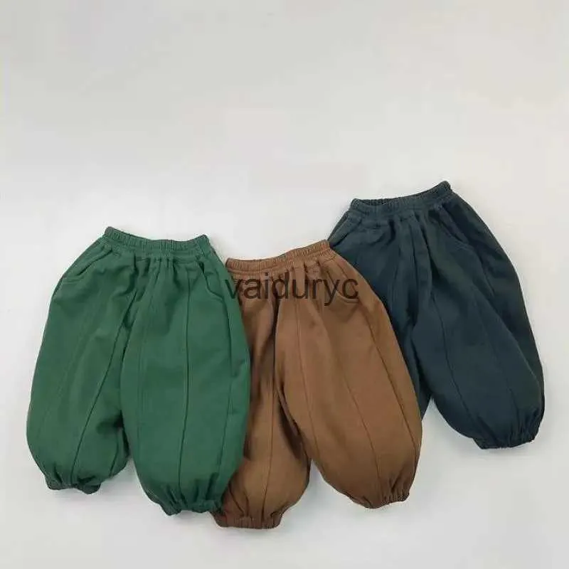 Trousers 2024 Spring New ldren Solid Harem Pants Boys Girls Casual Sports Pants Baby Loose Trousers Solid Kids Clothes 1-6year H240508