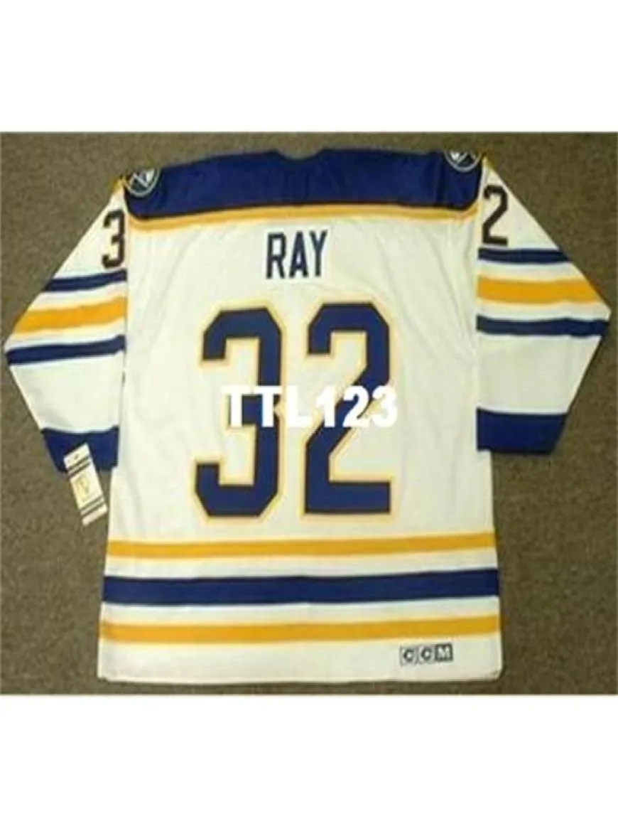 740s men 32 ROB RAY 1992 CCM Vintage Retro Away Hockey Jersey or custom any name number Jersey4078690