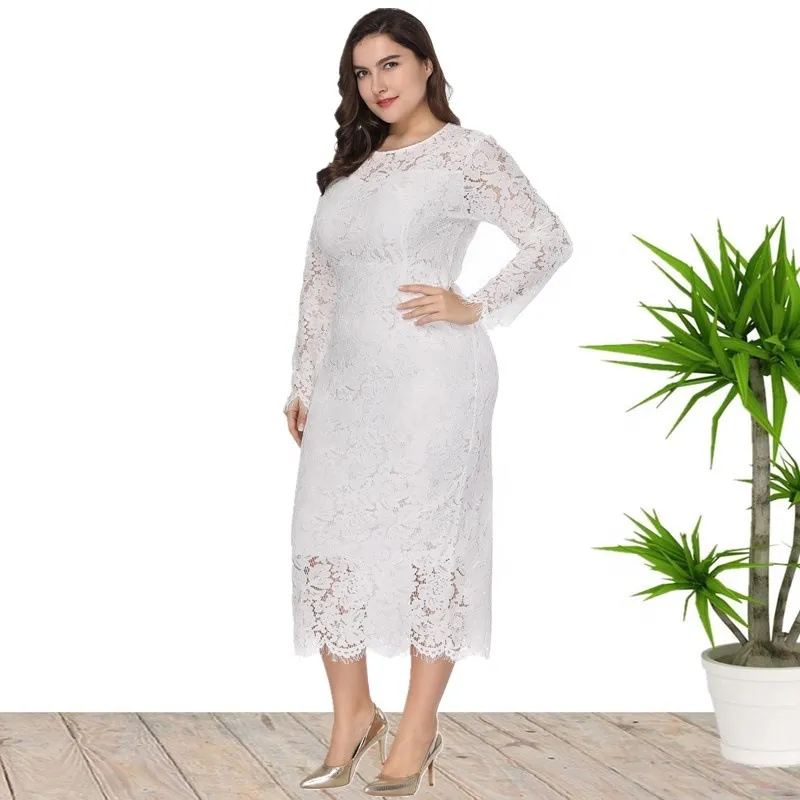 Women's Plus Size Dress Long Sleeved Lace Slim Fitting Skirts XL-6XL from  Dhgate Plus size Dresses - price 23.25