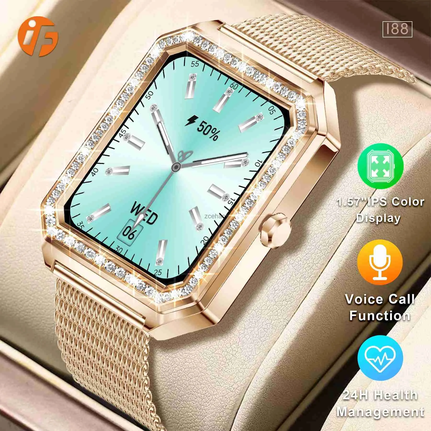 Smartwatches INNOFOVO I88 Smartwatch für Damen, Herzfrequenz, Blutdruck, Sauerstoff, Sport, Smartband, Fitness-Tracker, Smartwatch für Android IOS