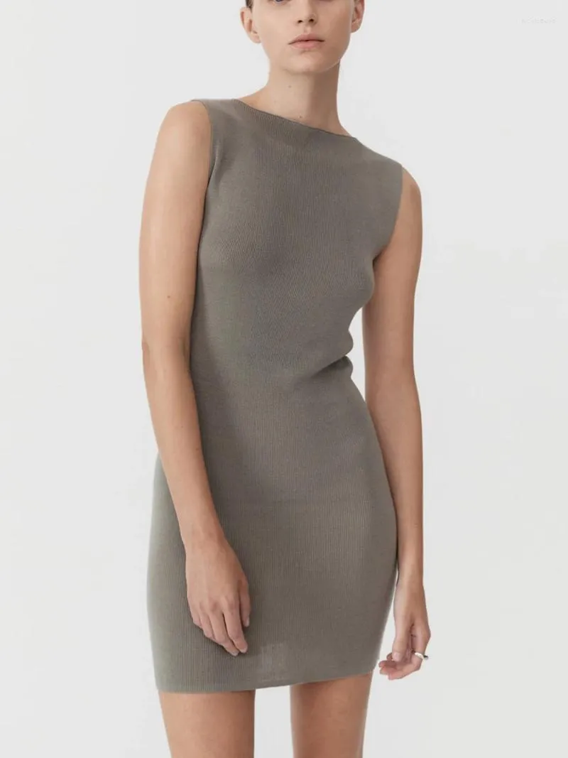 chinese dress ladies Sleeveless Loose Plain Mini Dresses Mock Neck Layered Ruffled Loose Fl   ZEAGOO