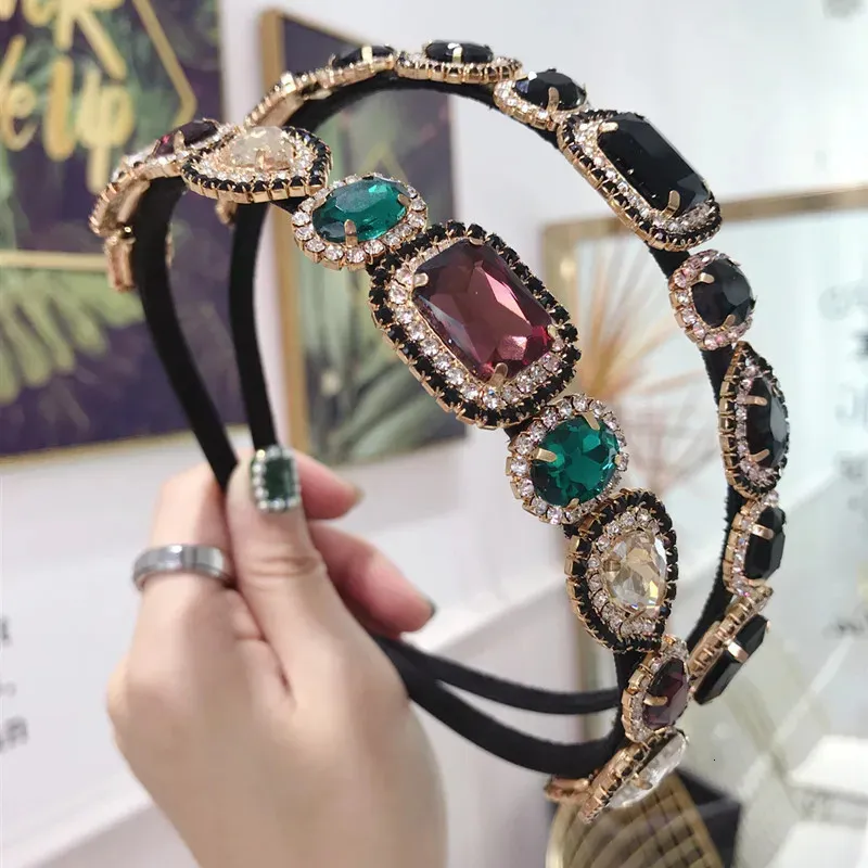Crystal Rhinestone Headband for Women Baroque Wedding Hair Hoop Amazon.com : LEEMASING Women Rhinestone Headband Bling  main image 2