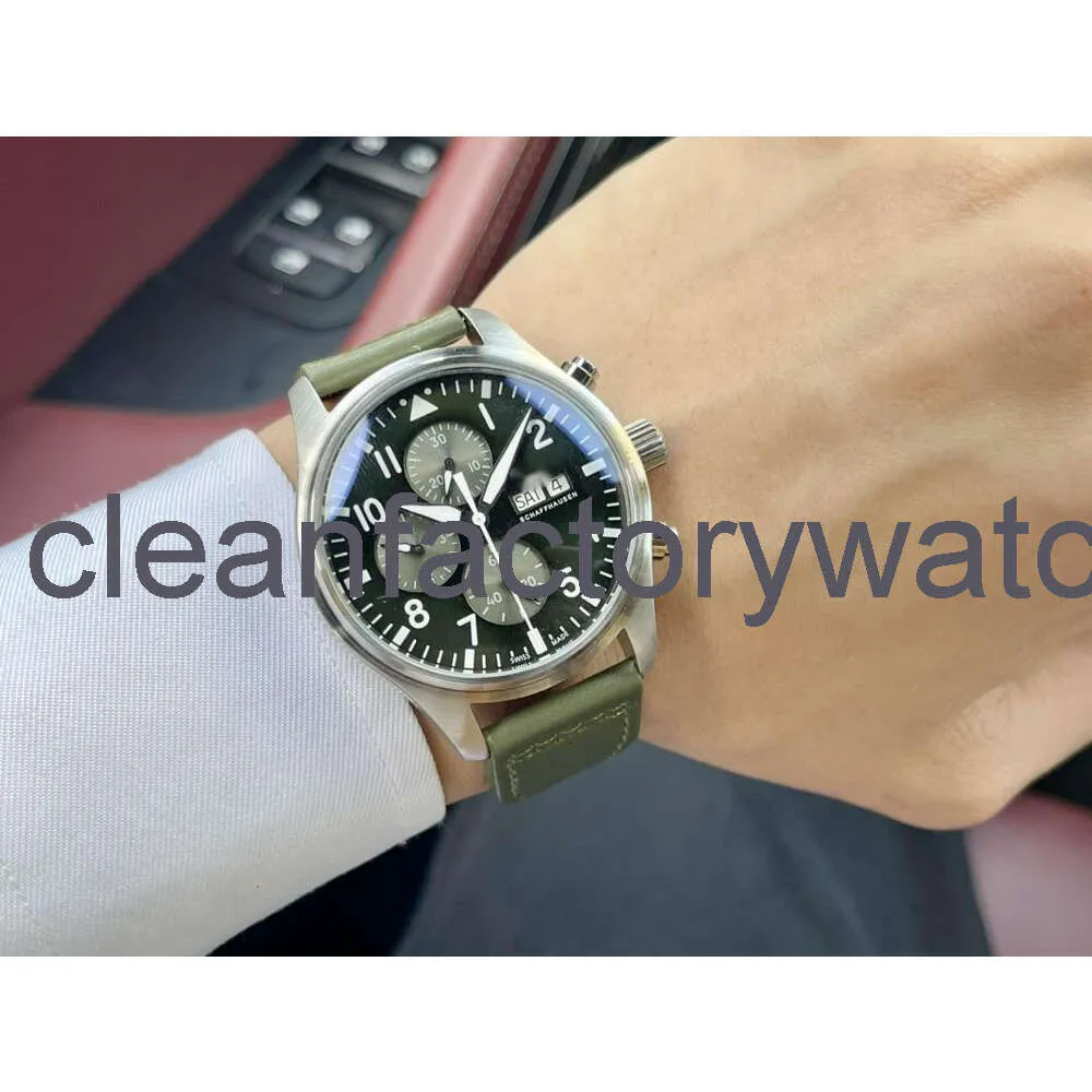 IWC Schaffhausen Men s IWCity Pilot Watch with Genuine Leather Strap Automatic Mechanical Movement Luminous Display Exquisite Craftsmanship