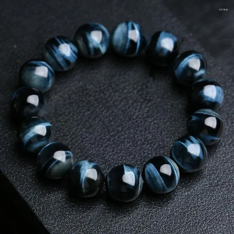 Strand 5A Royal Blue Tiger Eye Pärlor Armband Män Högkvalitativ 6/8/10/12mm Natural Stone For Women Fashion Jewelry