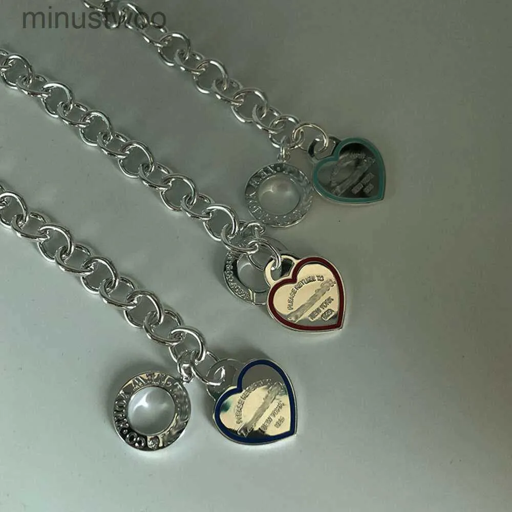 Браслеты-подвески из стерлингового серебра 925 пробы с пряжкой, толстая цепочка в форме сердца, брендовый браслет для мужчин и женщин, пара Si85 0PIM