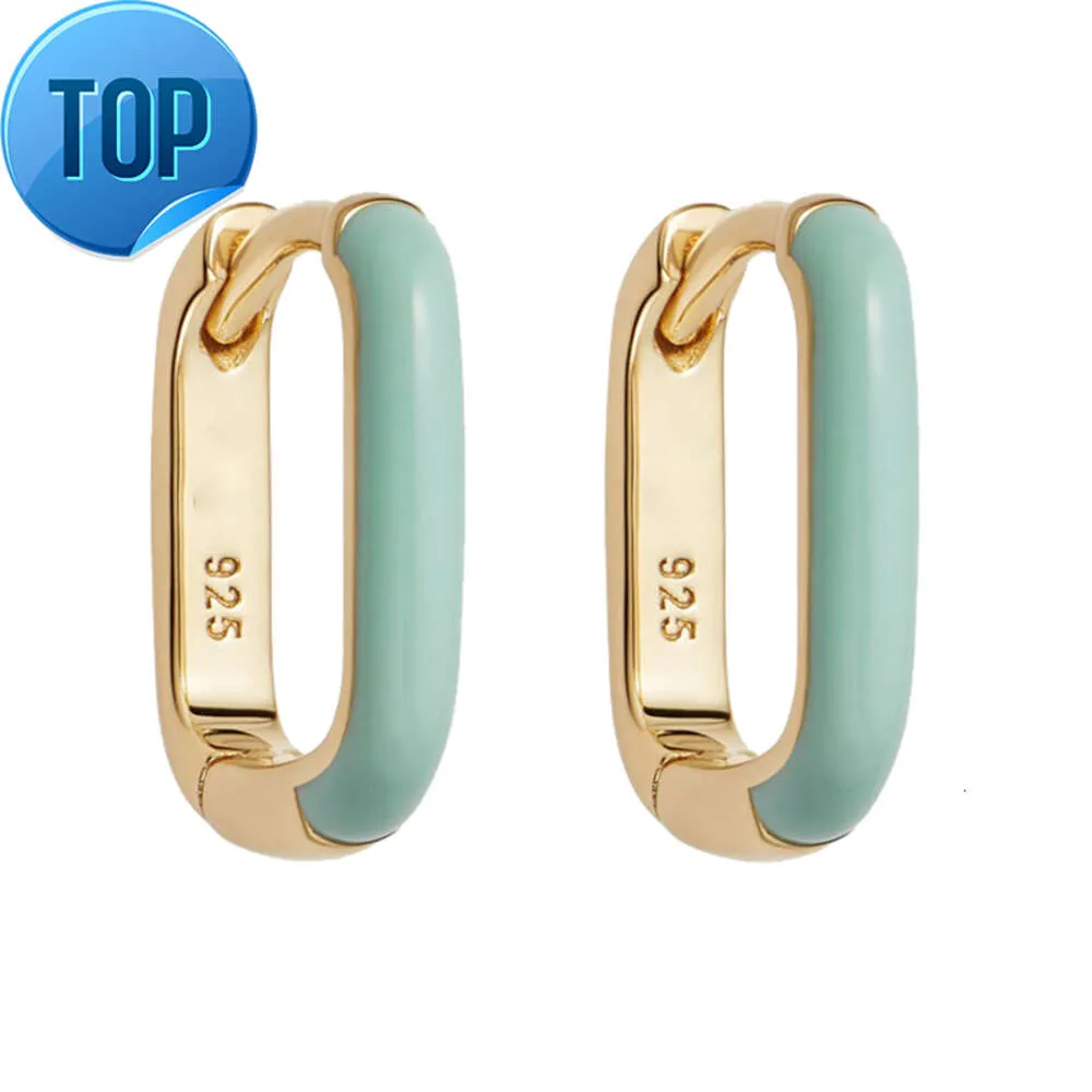 Orecchino Huggie classico placcato oro Gemnel con design alla moda Cerchio classico in smalto arcobaleno in oro e argento per gioielli da donna