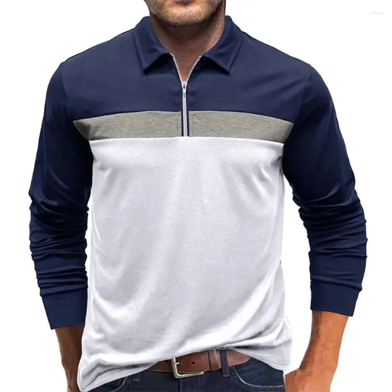 Polos masculinos 2024 outono streetwear moda polo camisas homens respirável manga longa lapela solta roupas masculinas casuais topos