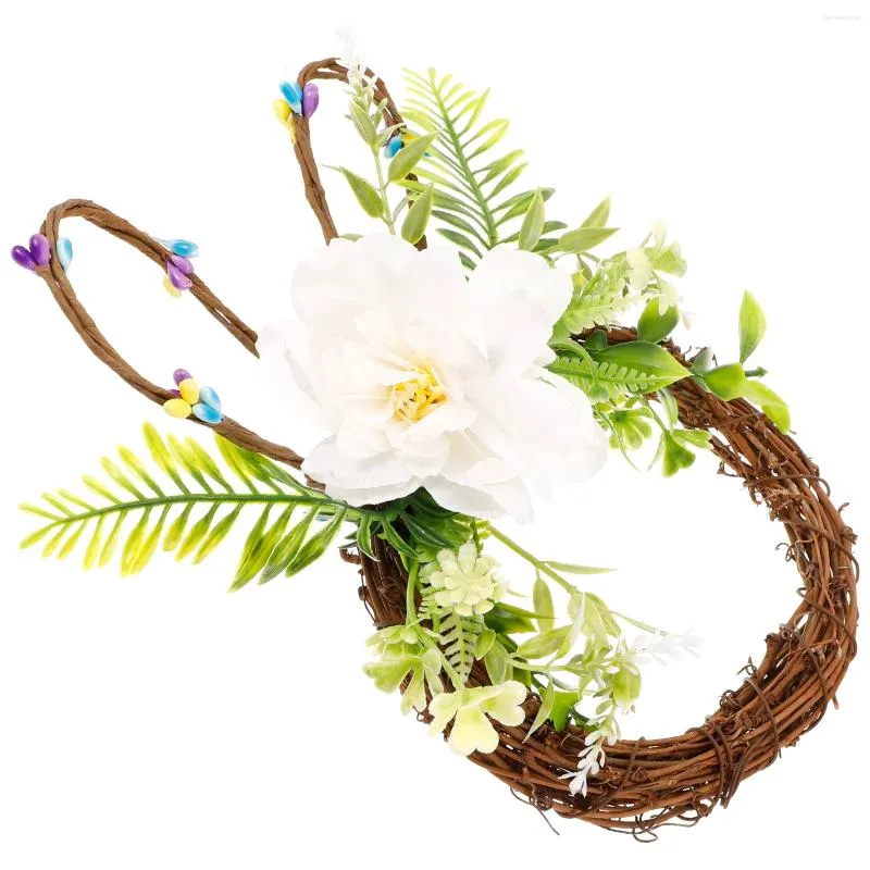 Decorative Flowers Easter Door Sign Rustic Style Pendant Front Ornament Hanging Decor