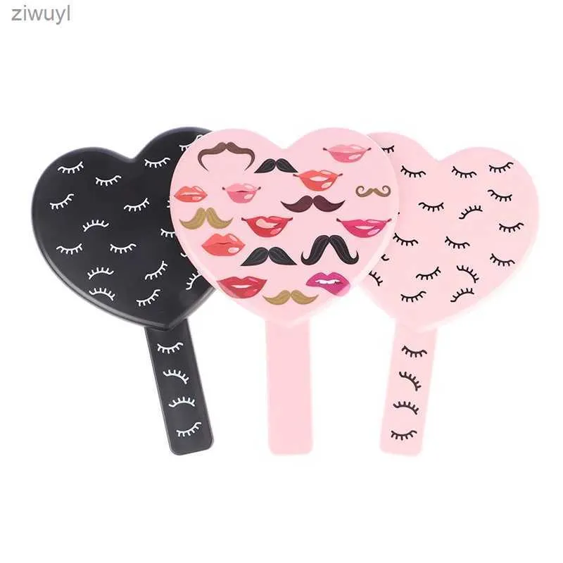 2PCS Mirrors New Heart Shaped Student Mirror Eyelash Extension Makeup Mirror SPA Salon Portable Cosmetic Mirrors For Girls Women