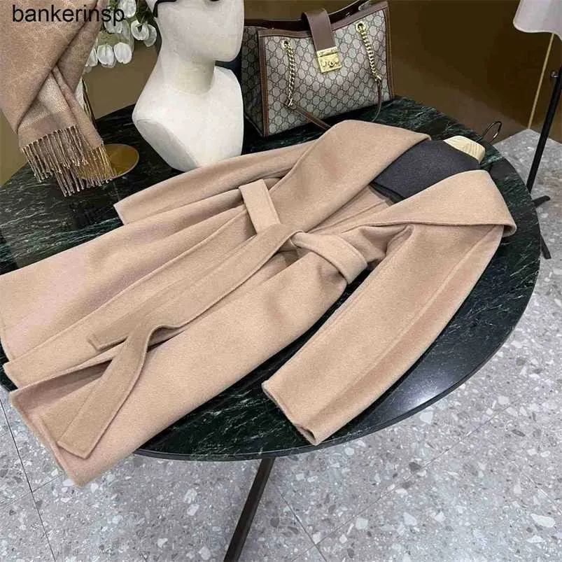 Maxmaras Coat Cashmere Designer Manuela Top Quality Wełna Początkowa krojona bawełniana wełna Max zimny handel zagraniczny jesień i zima