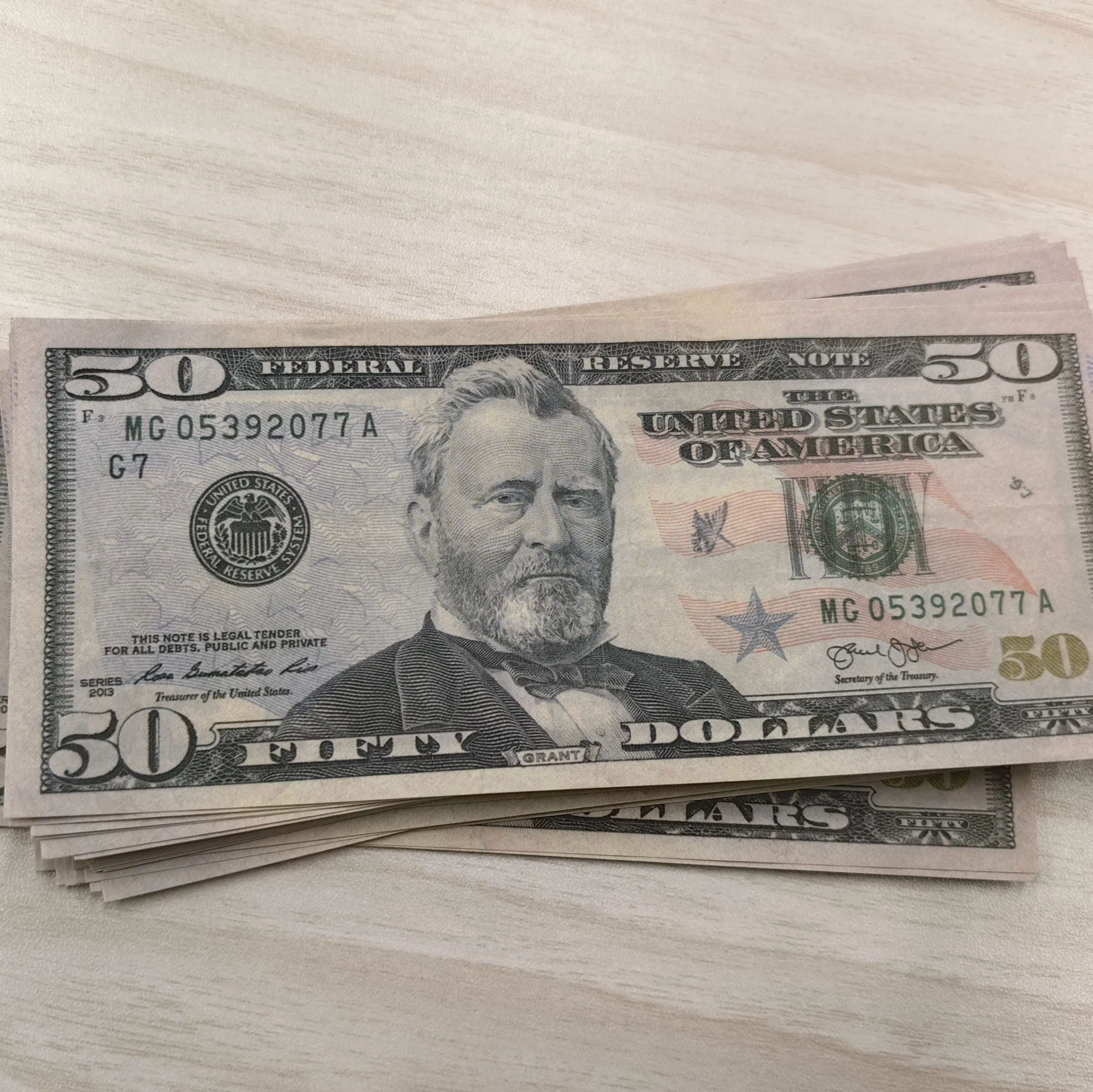 Copier de l'argent réel 1: 2 taille faux billets d'un dollar contrefaits accessoires jouets Tuufp