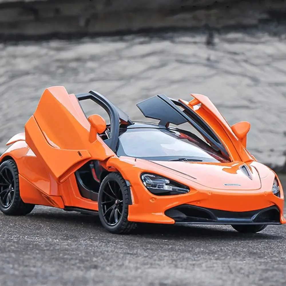 DHgate Electric RC Car 1 24 Scale McLaren 720S Alloy Pull Back Toy with Sound Light 2024 Model Boys Gift Collection Decoration L231223 Toys Gifts