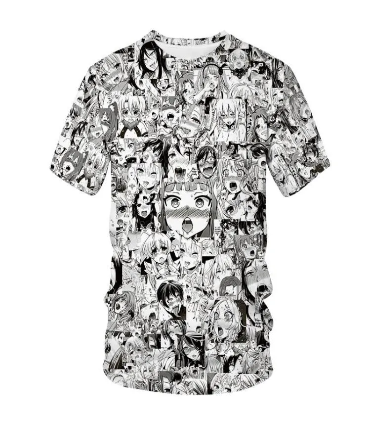 Men039s TShirts Anime Tshirt 3D Print Men Women Streetwear Hentai Pattern ONeck Hip Hop T Shirt Harajuku Casual Tops Sexy Gi2150102
