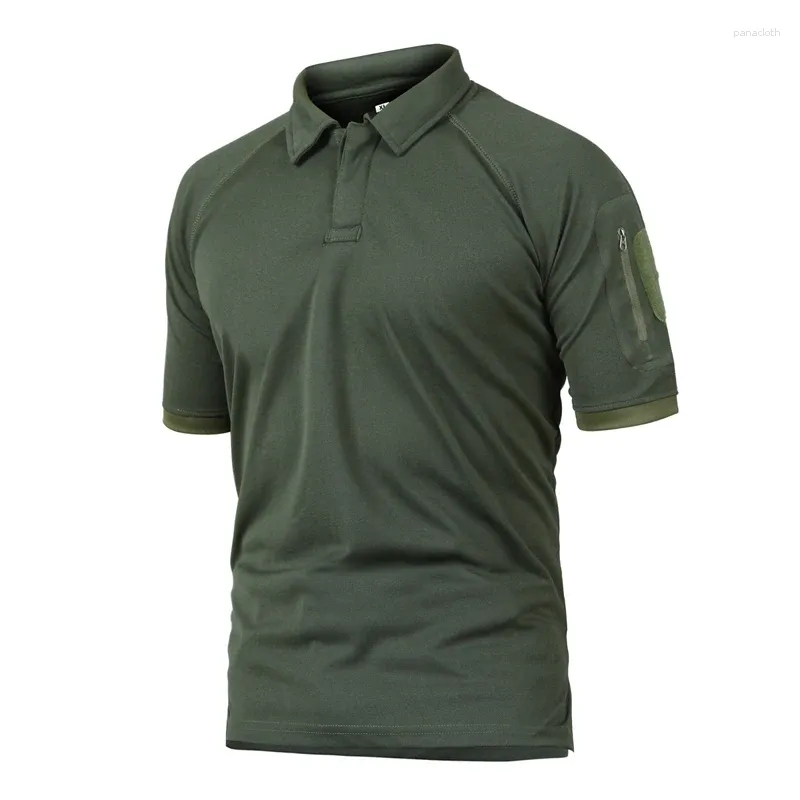 T-shirts pour hommes T-shirt d'été Polo Collier Séchage rapide Military Outdoor Randonnée décontractée à manches courtes