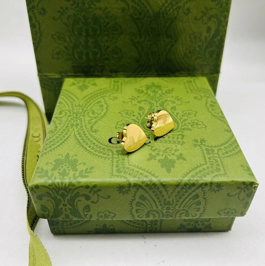 Klassiska brev kärlek örhängen har frimärken retro 925 guld silver örhängen designer för kvinnors bröllopsfest födelsedagspresent smycken