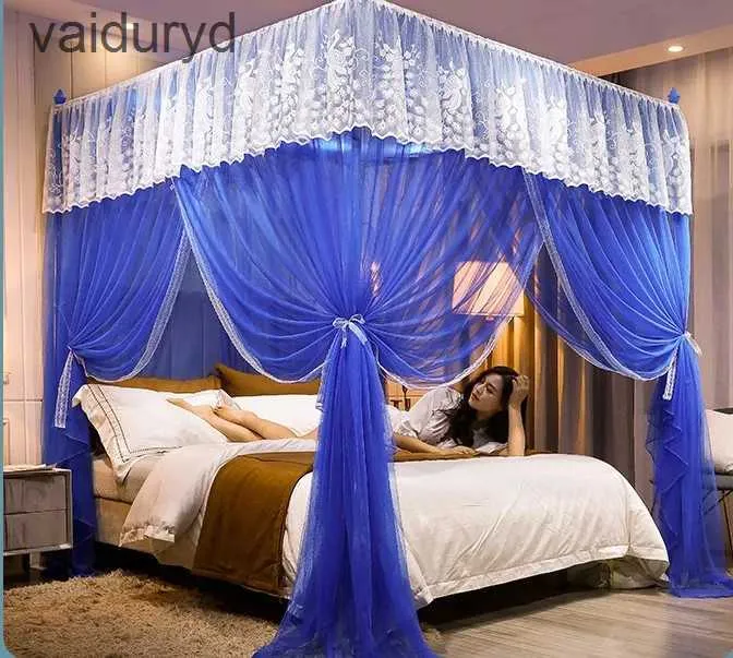 Myggnät Luxury Princess Bed Gardiner 3 Sidöppningar Post Bed Home Canopy Netting Mosquito Net Bedbling No BracketVaiduryd