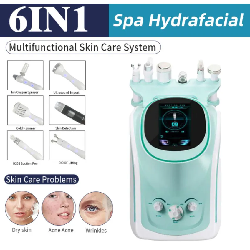 6-in-1-Mikrodermabrasion-HydroFacial-Hautanalysator, Tiefenreinigung/Remodellierung, Entfernung von weißen/schwarzen Köpfen, Hautverjüngung, Demabration