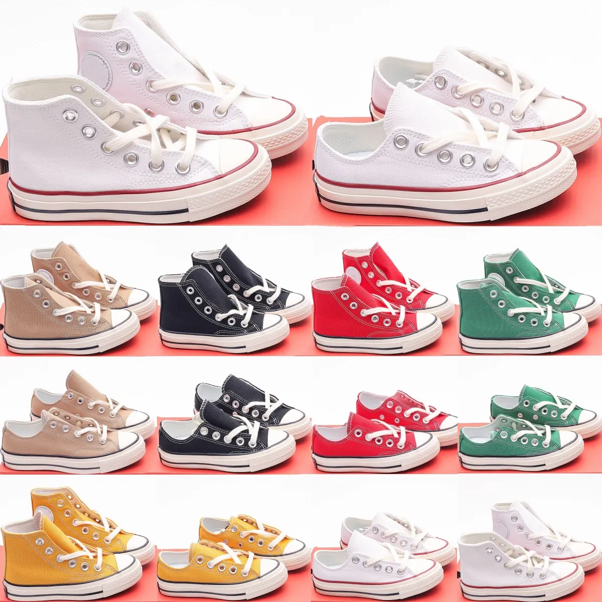 70s crianças sapatos meninos estrela lona todas as crianças casuais 1970 meninas tênis crianças criança juventude chuck designer treinadores corredor sapato respirável branco preto vermelho 24-36