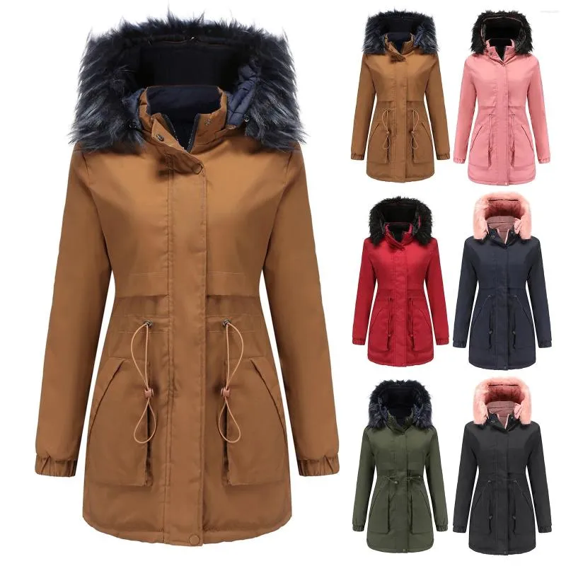 Trench da donna Giacca imbottita invernale con soffici giacche a vento da donna Hood Gear Jean Nome di marca