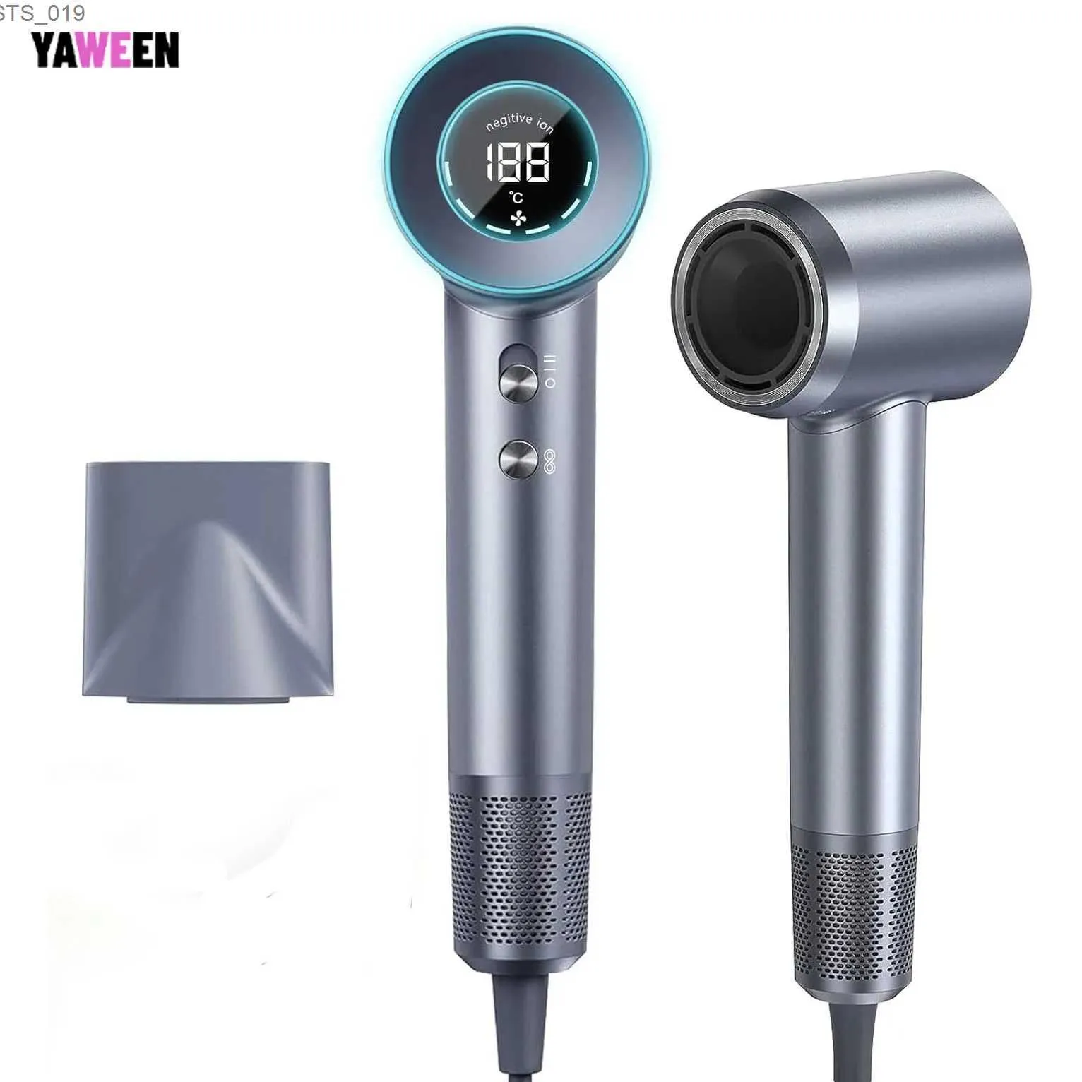 Secadores de cabelo YAWEEN Íon negativo 110000RPM Secador de cabelo de alta velocidade Secador de cabelo profissional Baixo ruído LED Display de temperatura de luz Secagem rápida