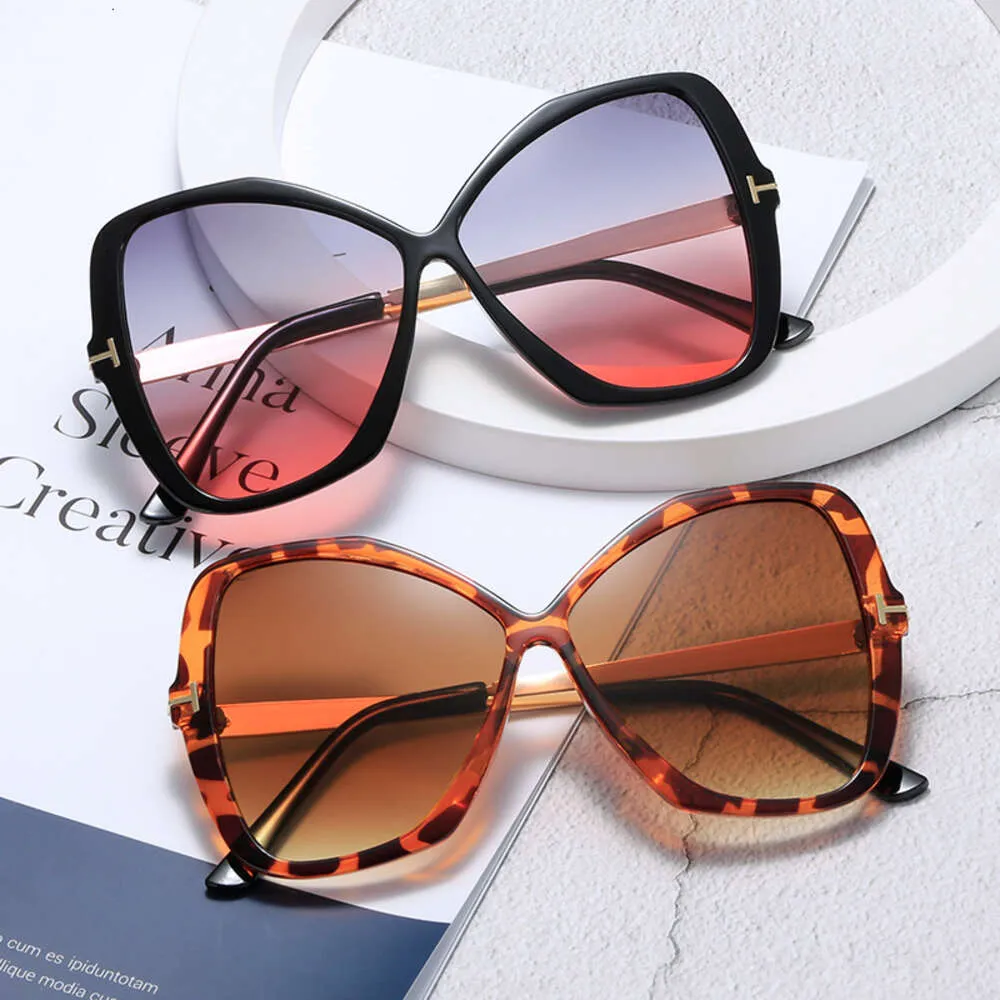 Nowe okulary przeciwsłoneczne w kształcie litery T dla kobiet, modny łuk, zdjęcie uliczne, okulary przeciwsłoneczne, spersonalizowane duże szklanki ramy