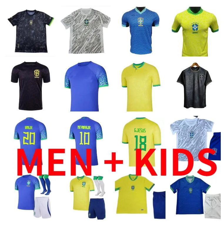 2024 Brasiliens VINI JR. Fußballtrikot Brasilien NEYMAR JR CASEMIRO 23 24 Nationalmannschaft G.JESUS RICHARLISON Herren Kinderset L.PAQUETA T.SILVA PELE MARCELO Fußballtrikot Uniform