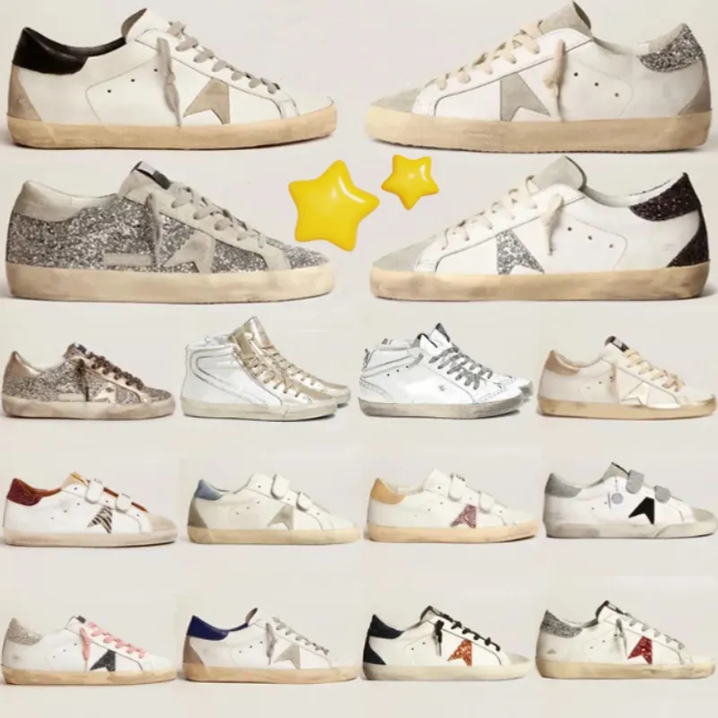Nowe buty zwykłe klienci Golden Super Goosei Star Włoch Włoch Sneakers Super Star Luksusowe Dirty Ceary White Do-Star Dirty Designer Sneakers