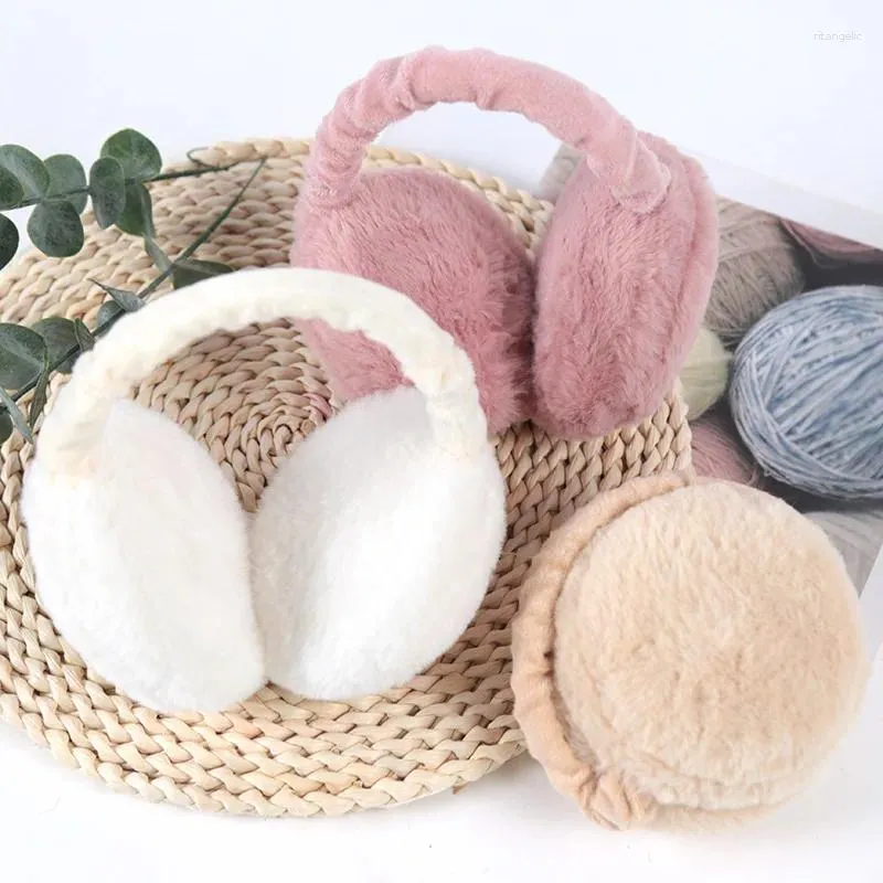 Berets feminino dobrável capa de orelha bonito earmuffs proteção versão coreana calor ao ar livre pelúcia quente macio anti-congelamento simples