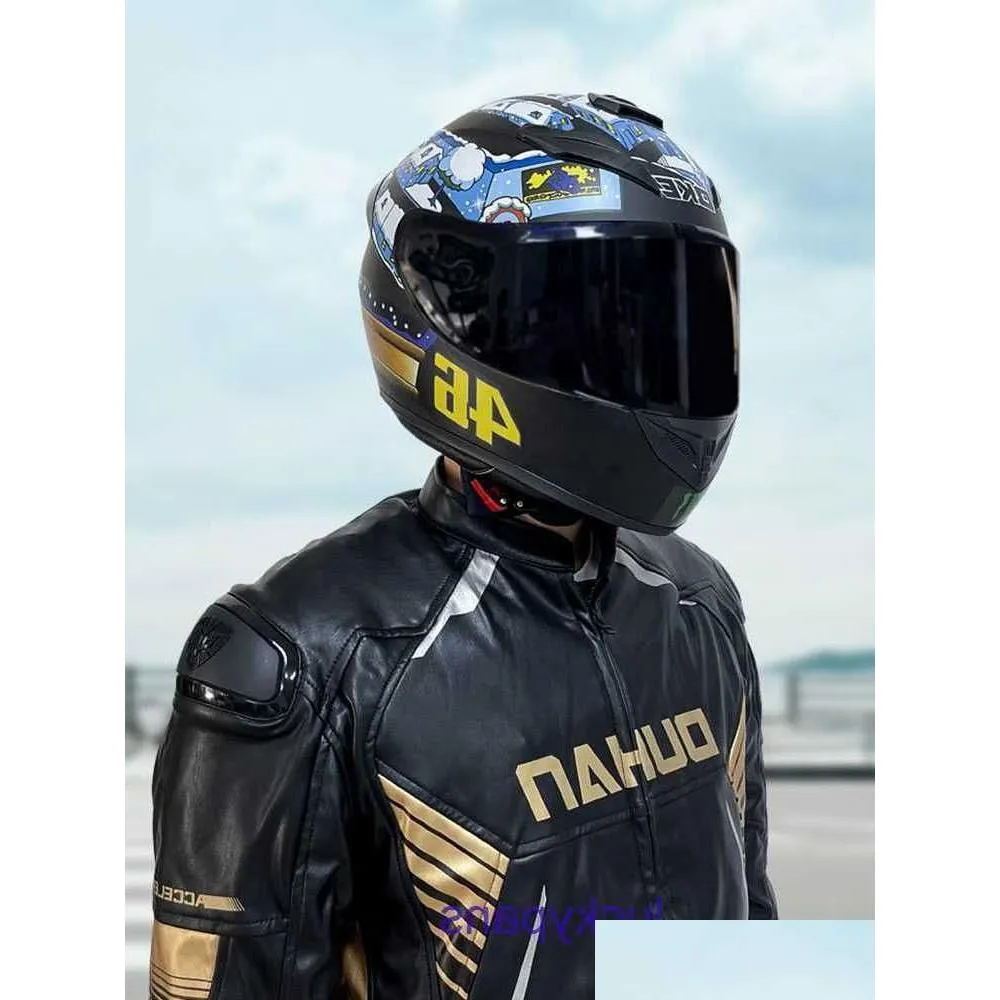 Casques de moto AGV Nouvelle norme nationale 3C Certification pour hommes et femmes Hiver Sécurité personnalisée Four Seasons Knight Bluetoo Dhepp