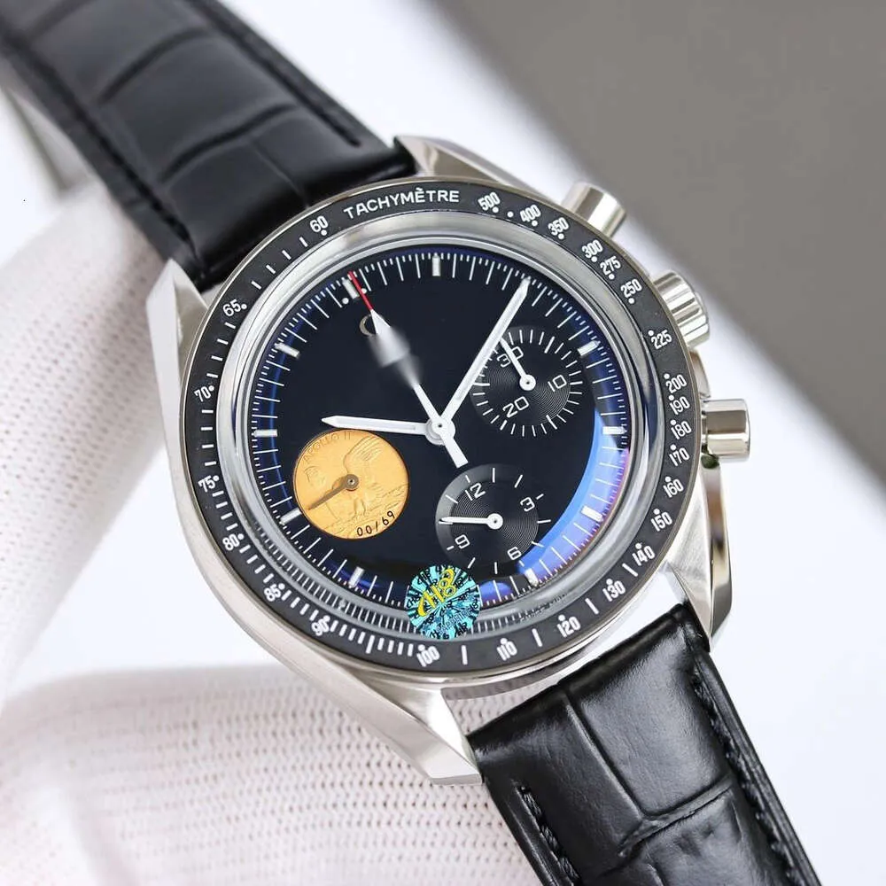 Men s Luxury Full Function Chronograph Mechanical Movement Watch Omega