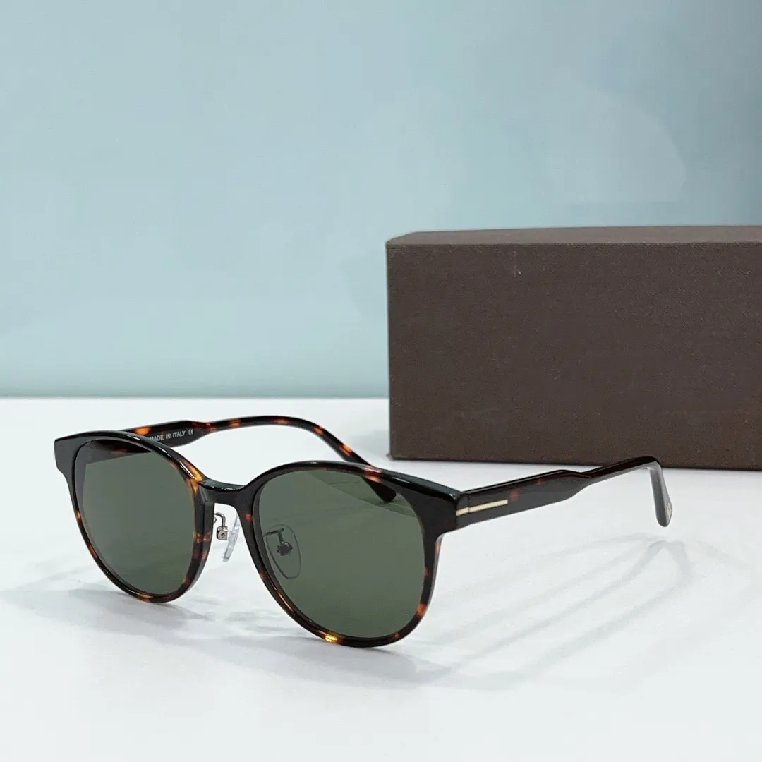 Occhiali da sole rotondi Havana Green Lens Donna Sonnenbrille Shades Sunnies Gafas de sol UV400 Eyewear con scatola
