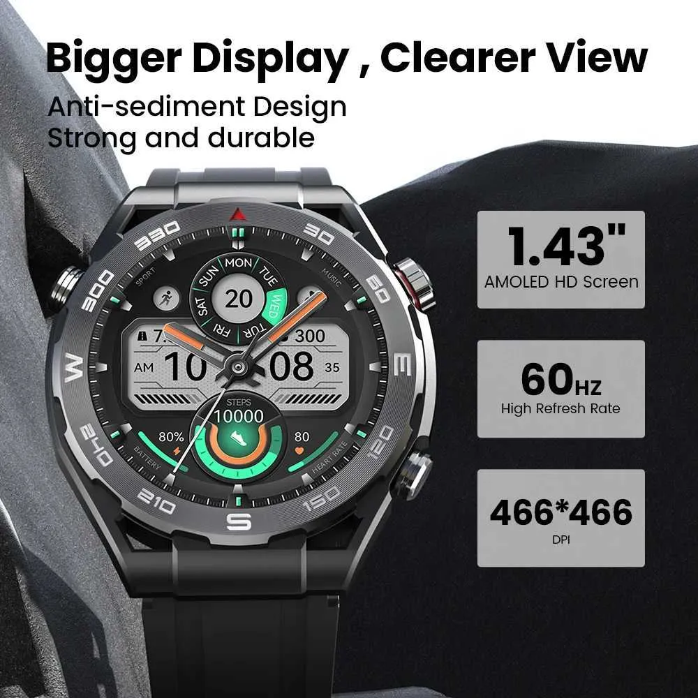 الساعات الذكية Haylou Watch R8 Smartwatch 1.43 '' AMOLED HD Display Smart Watch Bluetooth Call Assistant Assistant Muleitary-Rater Watchl2401