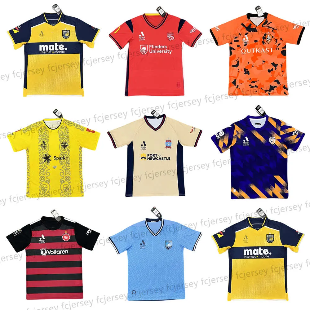 3XL 4XL 23 24 A-league Soccer Jersey FC Uniforms Adelaide Brisbane Wellington Jets Perth West Sydney Central Football Home Soccer Jerseys Shirt Maillot De Foot