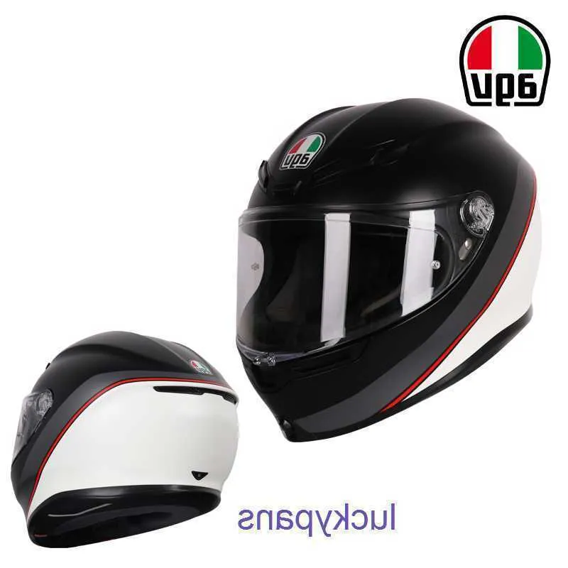 AGV K6 Capacete completo para motocicleta, capa italiana de corrida para homens e mulheres, todas as estações, segurança universal 4E9Y