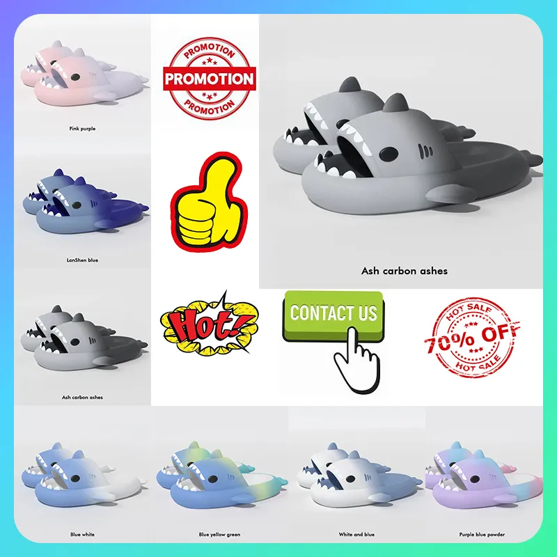 Designer Casual Platform Shark Slides Hausschuhe Herren Damen Regenbogen Mode rutschfest verschleißfest Outdoor Neuheit atmungsaktiv Tief geschnitten super weich Größe 36-45