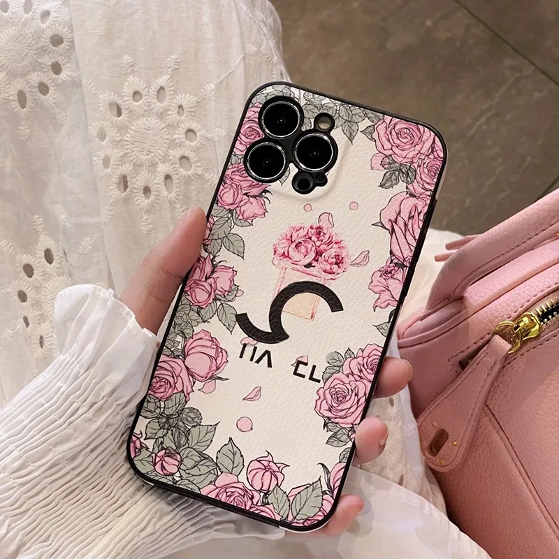 Custodia per cellulare vintage elegante petalo da donna per Iphone 15promax 15pro 15 Arbusti fioriti di moda stampati 14 13 12 11 Custodie per telefoni Camelia di design Pro Phonecase