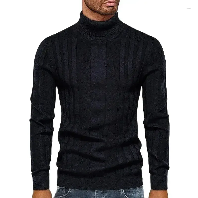 Maglioni da uomo Maglione dolcevita tinta unita stile semplice da uomo Maglione casual da pendolare da ufficio Autunno Inverno Addensato Top lavorato a maglia caldo