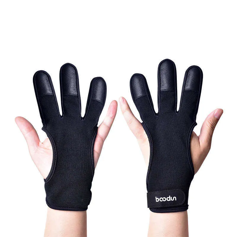 BOODUN NEW OUTDOOR SPORTS Archery Gloves Anti slip Breathable Three Finger Hunting Shooting