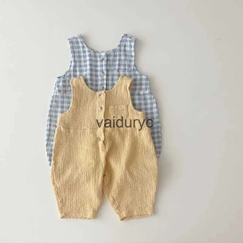 Rompers 2023 Summer New Baby Sleeveless Cotton Romper Cute Newborn Toddler Overalls Infant Boy Girl Casual Jumpsuit ldren Clothes H240508