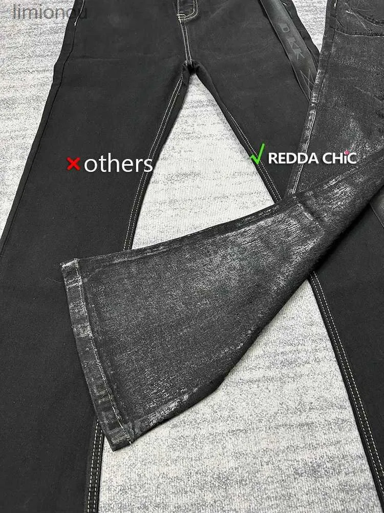Mens Flared Pants Black Wax Coated Jeans Retro Mens Trousers Mens Flared Pants Black Wax Coated Jeans Retro Mens Trousers