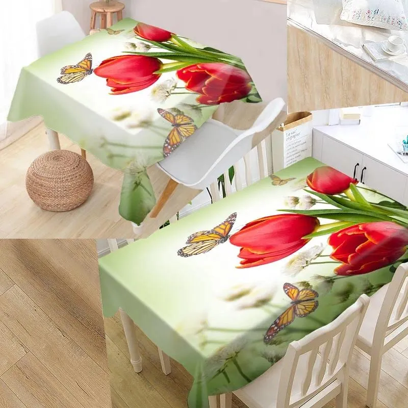 Pano de mesa personalizado capa de borboleta oxford toalha de mesa à prova d' água pode lavar as toalhas de mesa para cozinha casamento el decoração