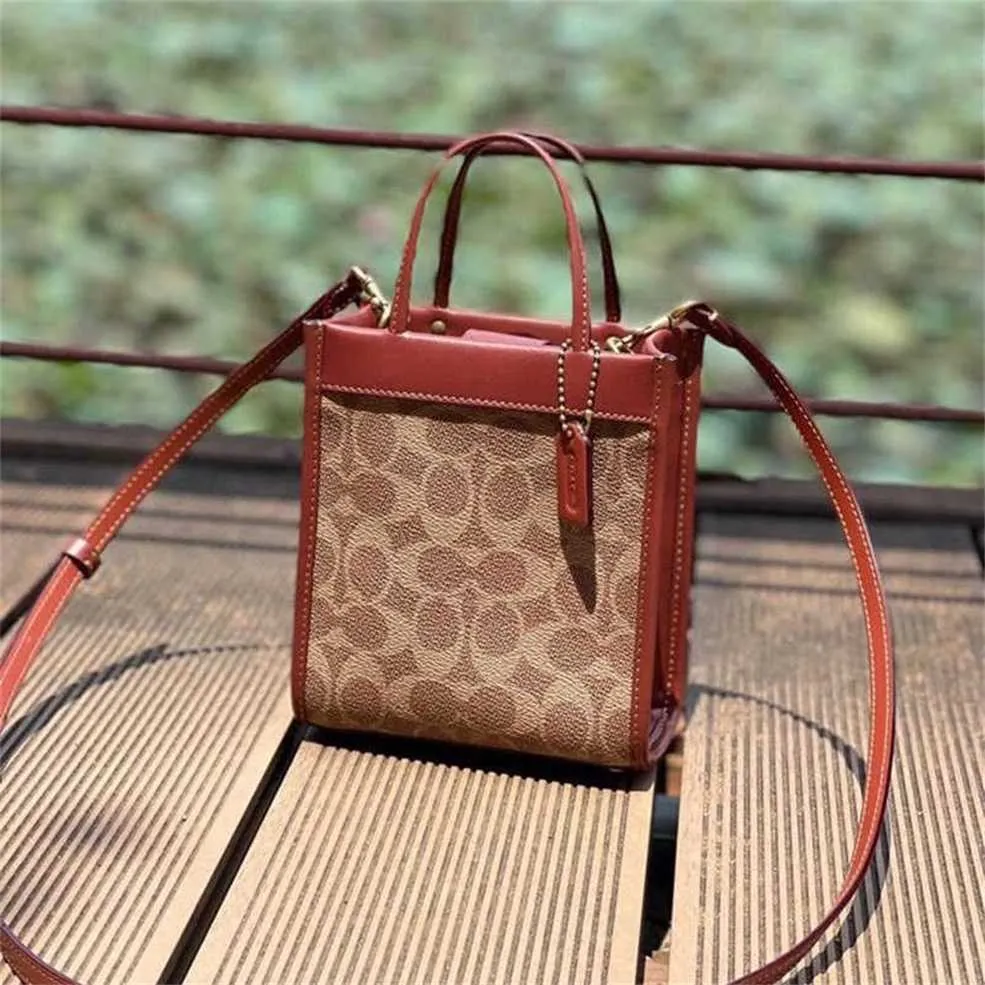 2023 New Women's Cashin Mini Old Flower Colored Single Shoulder Crossbody Tote Small Square Bag Factory Online 70% SALE