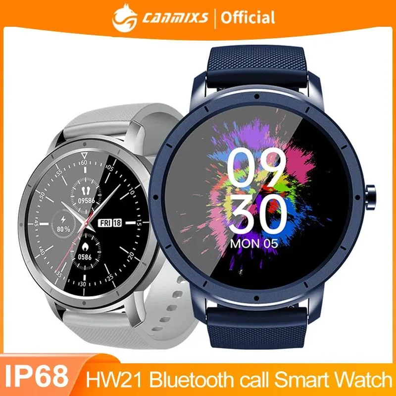 Watches CanMixs 2022 HW21 Smart Watch Men Kvinnor Bluetooth Call Watches Sport Smartwatch Fitness Heart Rate Monitor för iOS