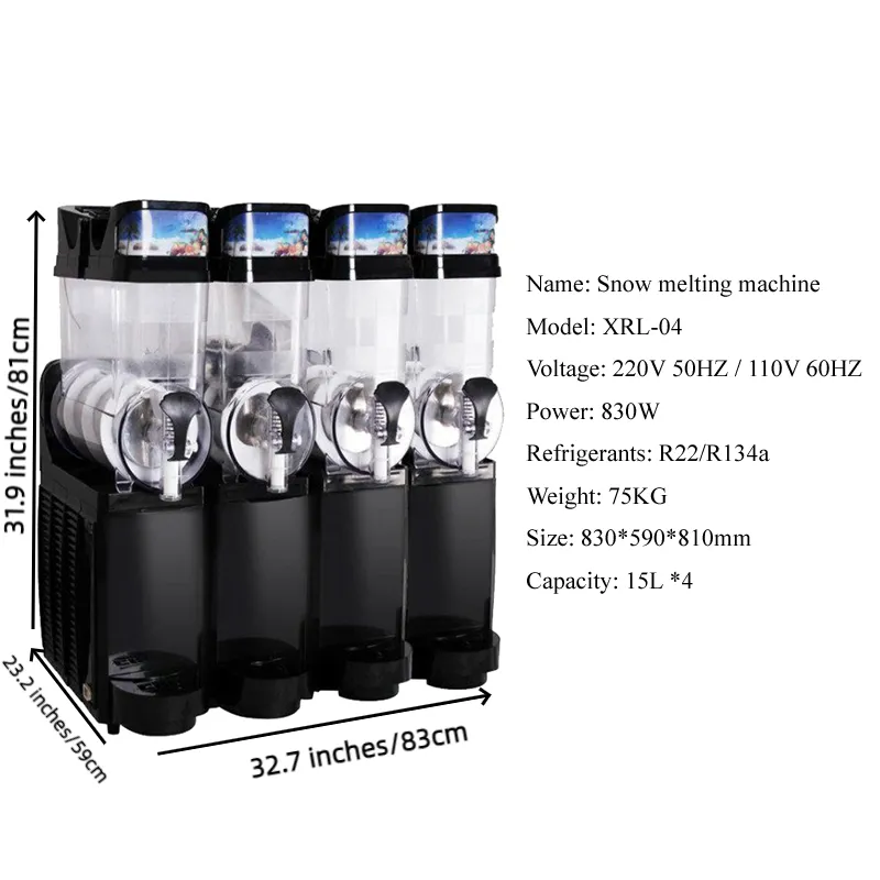 Electric Wholesale Commercial Ice Slush Machine Frozen Juice Smoothie Margarita Frozen Drink Machine