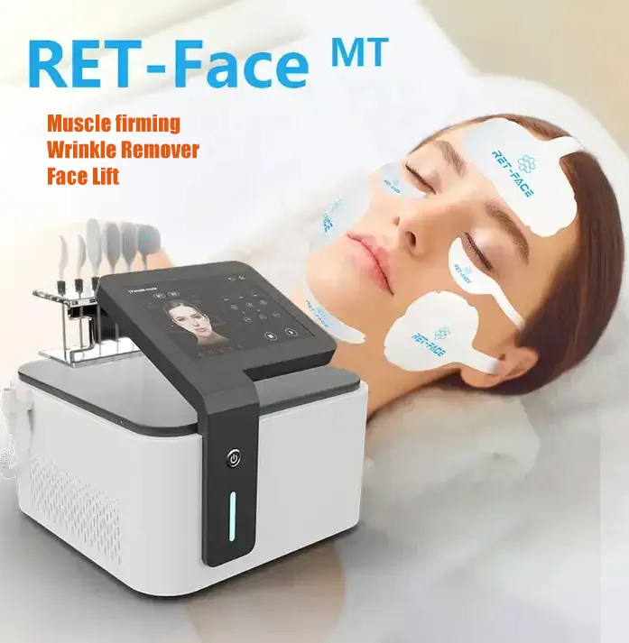페이스 RF EM은 페이스 리프트 조각을위한 근육 전기 분해 전자 자극 자극기 얼굴 피부 강화 처리 패드 마사지 기계를위한 전자 자극 자극기