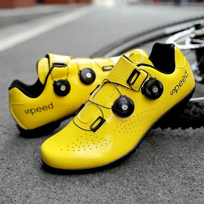 Calzature Scarpe da ciclismo su strada Scarpe autobloccanti da corsa per biciclette traspiranti colorate che cambiano colore riflettente