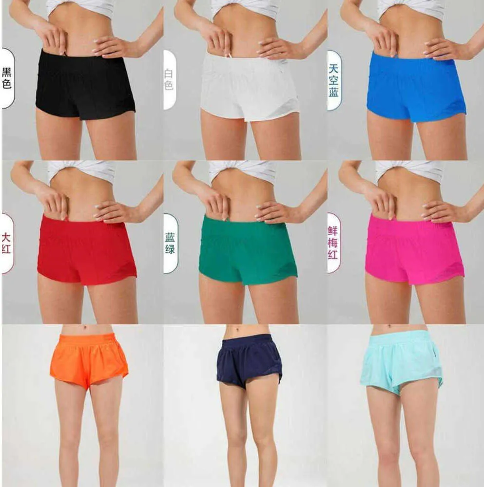 Lululemenly mulheres verão yoga hotty shorts quentes respirável secagem rápida roupa interior esportiva bolso feminino correndo calças de fitness princesa design clássico 8115ess