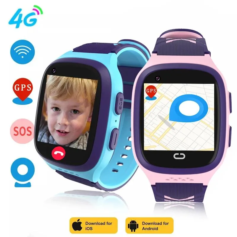 İPhone android GPS için Saatler Akıllı Saat Kid Sağlık Güvenliği İzle HD Kamera Desteği 4G SIM KART ARAMA SMART SWATCH WiFi GPS Pozisyon Çocuk