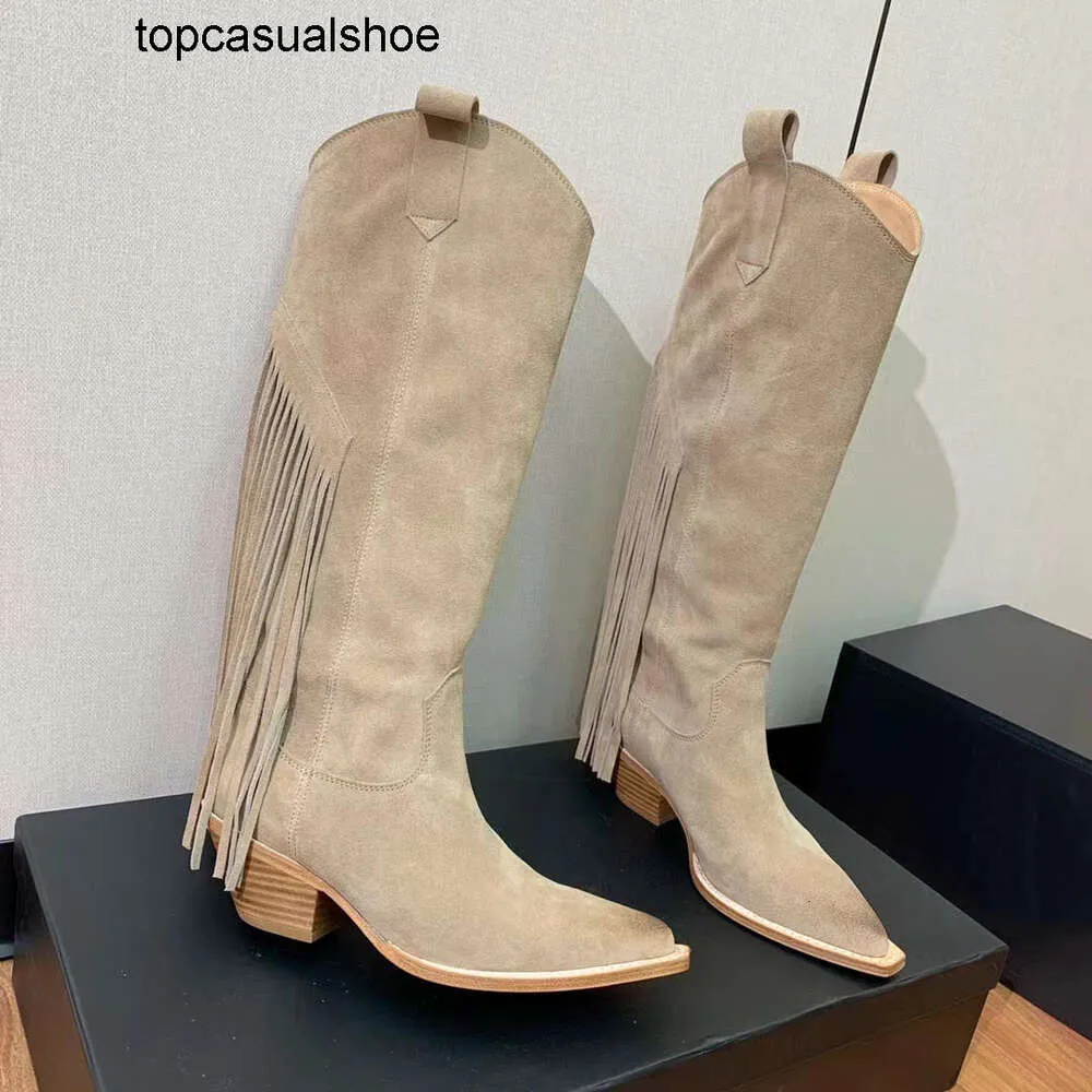 JC Jimmynessity Choo Designer Kadın Stili Yüksek Kişilik Moda Lüks Yüksek Boot Diz Deri Ayakkabıları Yüksek Kaliteli Püskül Knight Botlar Boyutu 35