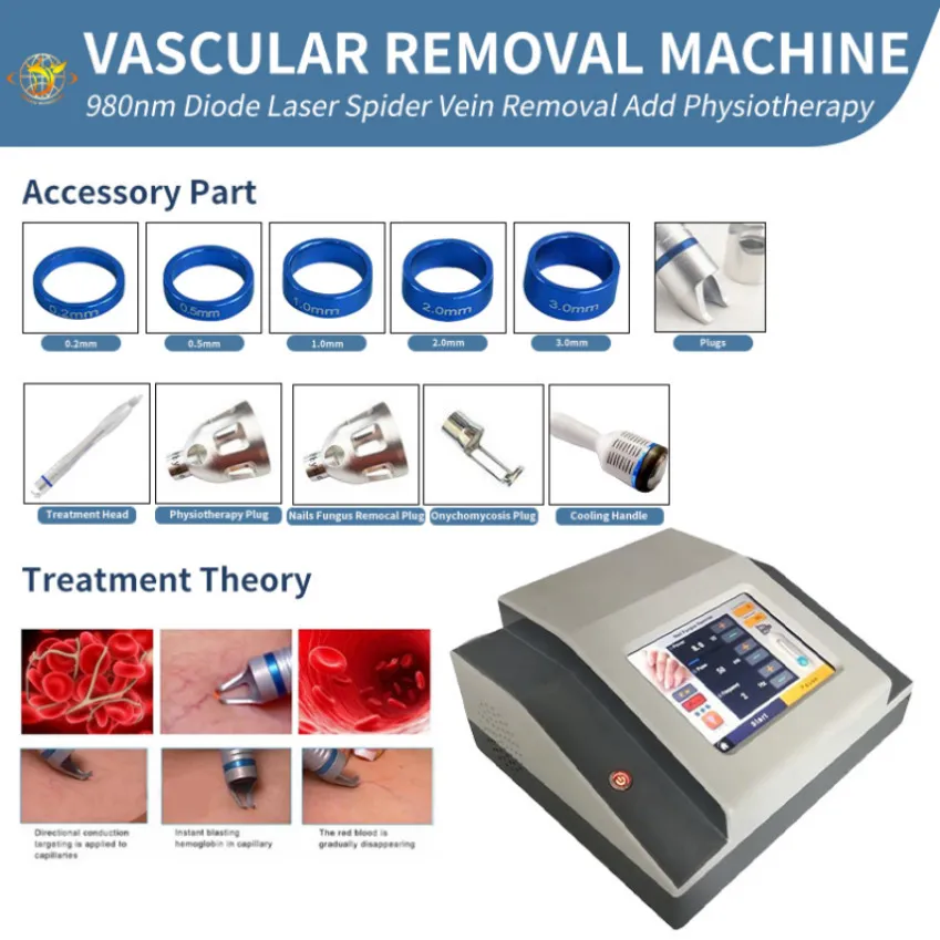 4 in 1 980nmダイオードレーザー血管除去爪真菌除去体理学療法マシン257